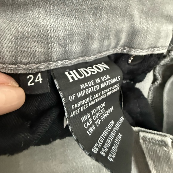 Hudson Jeans distressed Charcoal Gray skinny denim Women's Jeans size 24 - Picture 6 of 8